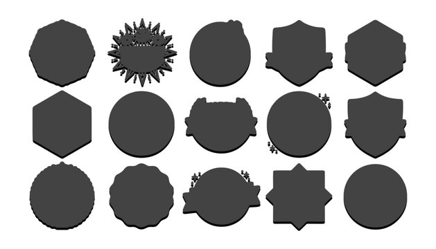 Collection of geometric shapes and emblem silhouettes with silhouette geometric collection sunburst isolated template identity branding decorative minimalist marketing