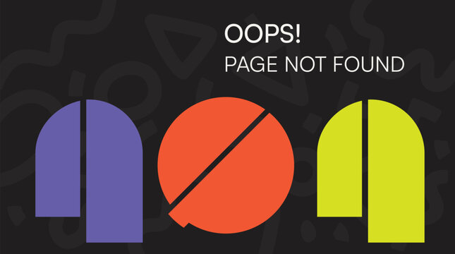 Modern abstract 404 page not found vector illustration for website and app interface design
