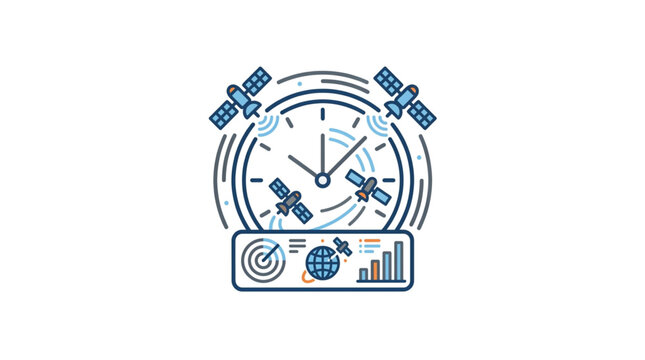 Satellite navigation system clock with global positioning data.