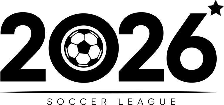 2026 world cup soccer logo bold design with football and star for championship branding