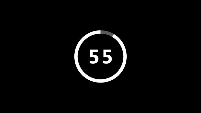 Circle countdown timer 60 seconds animation from 60 to 0 seconds, 60 Seconds countdown timer, Countdown timer, circle countdown animation for special deal Promotions.