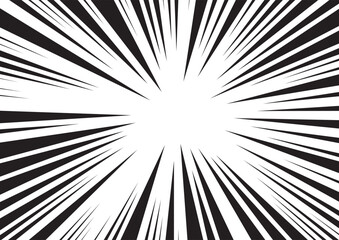 Fototapeta premium Explosion Burst Background stock illustration Manga Style, Striped, Black And White, Speed, Blurred Motion
