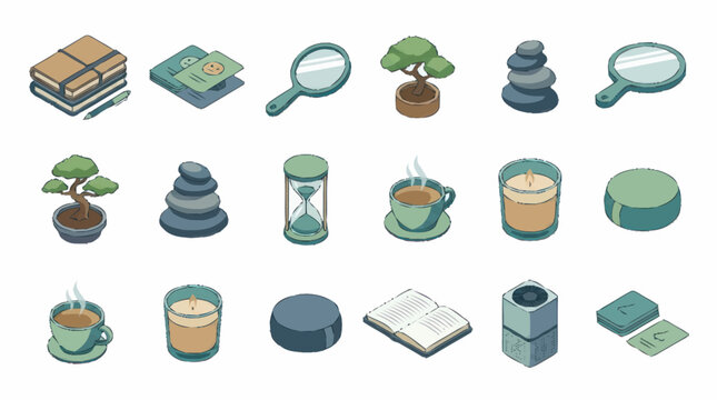 Collection of isometric objects for relaxation and meditation.