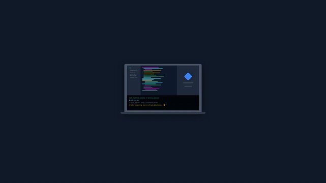 Motion of a computer screen displaying code and data analysis in a modern workspace.