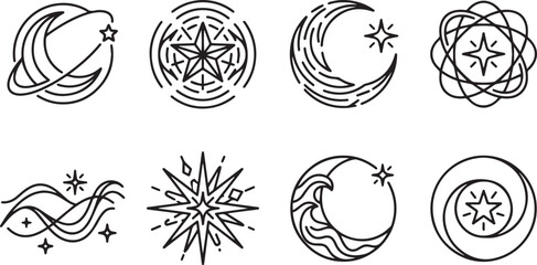 Celestial Space Icons Set © Juhi