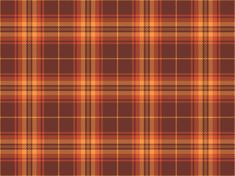 Fall plaid seamless pattern background. Thanksgiving pumpkin orange autumn plaid check pattern for seasonal fabric and wrapping paper