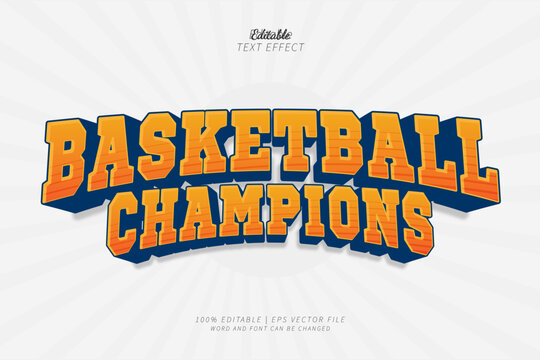 Basketball Champions Editable Text Effect 3d Style Bold Vintage Sport