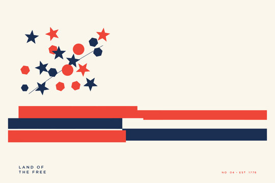 Abstract of the texas state flag with stars, circles, and geometric shapes texas flag american flag red white blue colors