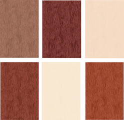 Fototapeta premium Set of six vertical rectangular panels featuring subtle textured patterns in various shades of brown and cream arranged in a neat grid layout on white background