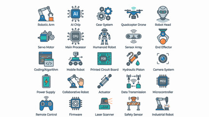 Fototapeta premium Technology icons on white background.
