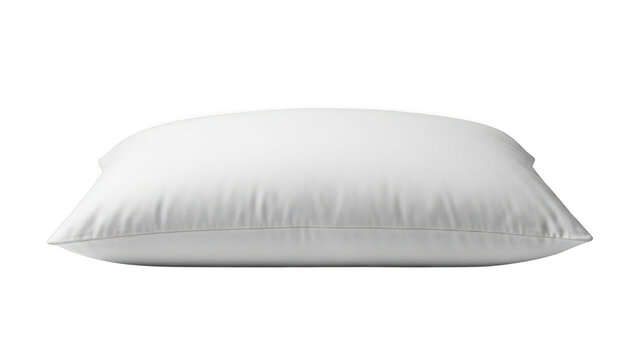 White Memory Foam Pillow Isolated on Transparent Background Minimalist Design