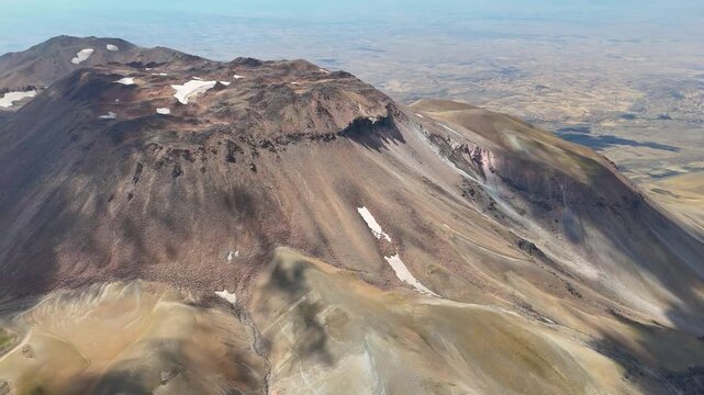 The majestic snow capped summit of Mount S&uuml;phan, a towering stratovolcano in eastern Turkey