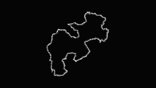 Sketch Kericho outline map animation - smooth progressive reveal