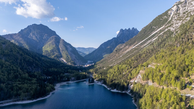 Alpine Lake and Mountains at Sella Predil