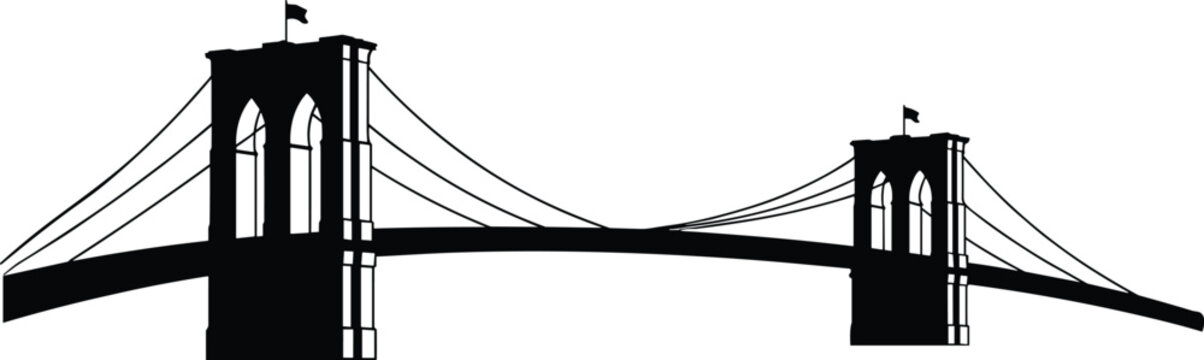 Brooklyn Bridge Silhouette vector illustration