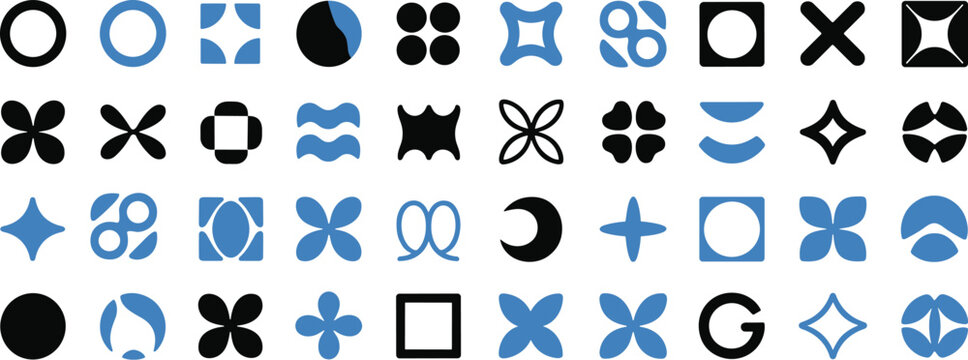 Collection of Abstract Geometric Shapes and Icons