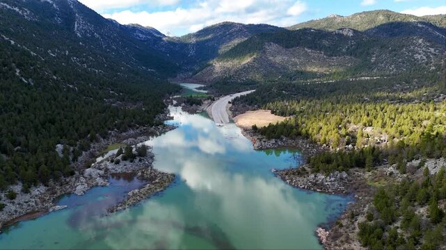Submerged landscape of Eynif Plain after heavy rainfall along the new Antalya Konya road route
