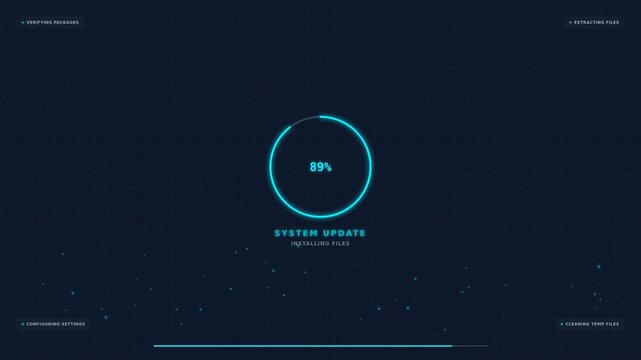 Motion Loading Screen Animation Video with Digital Progress Indicator for Technology Presentation.