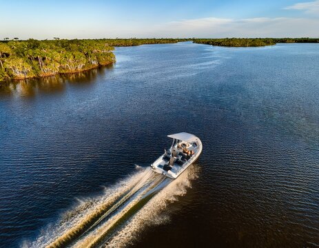 airboat ride in florida aerial view