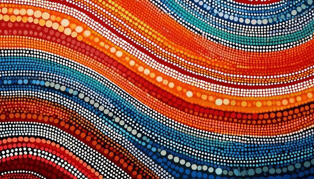 aboriginal style of dot painting abstract colorful background