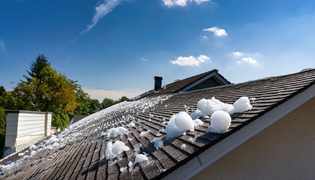hail damage on roof after hailstorm
