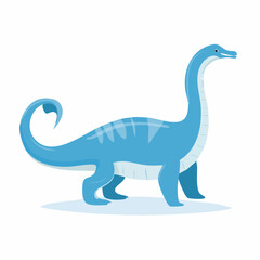 Naklejka premium Cute Blue Brontosaurus Dinosaur Illustration