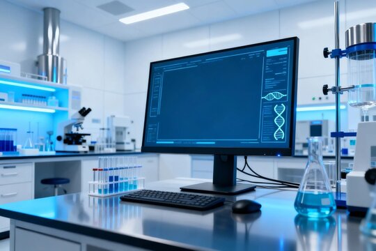 Lab computer with DNA interface for scientific research