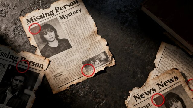 Missing Person Case Clues in Vintage Newspaper