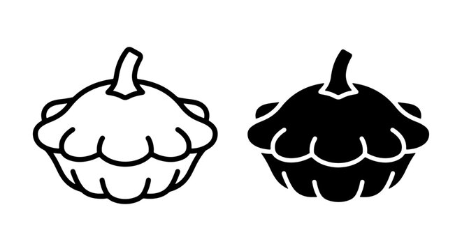 Pattypan Squash Icons, Summer Squash Vector Graphics, Vegetable Silhouette, Healthy Food Illustration, Garden Produce Clip Art