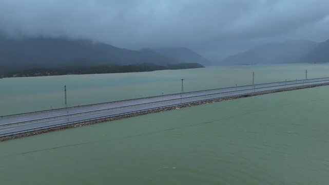 Drone footage capturing the massive water volume filling Eynif Plain after severe storms