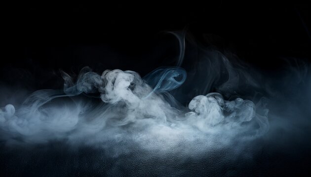 abstract smoke texture over black fog in the darkness