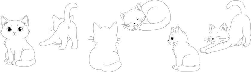 Cute Cat Poses Set Collection © Olya
