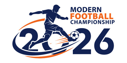 Fototapeta premium Modern football championship 2026 exciting soccer action ahead