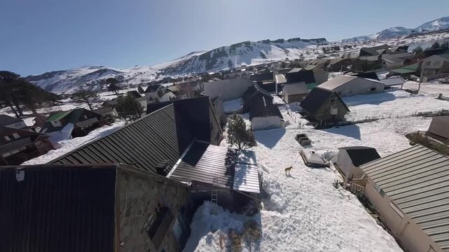 Alpine-style house in snow Village