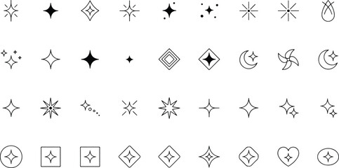 Naklejka premium Shine sparkle icon. Vector blink star for logo, sparkle clipart