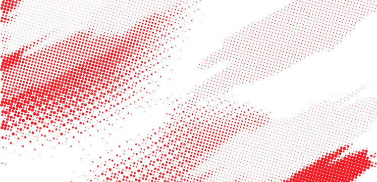 Red Halftone Dot Background, Abstract Dynamic Particle Pattern, Modern Circular Dots Texture, Pop Art Graphic Design Element, Geometric Vector Illustration