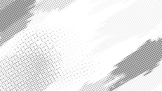 Gray Halftone Dot Frame Background, Abstract Geometric Particle Pattern, Minimal Circular Dots Texture, Modern Vector Design Template with Copy Space