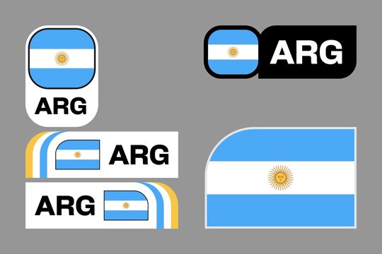 Argentina Flag Tournament Badge Set for 2026 World Cup with ARG Country Code.