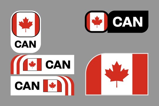 Canada Flag Tournament Badge Set for 2026 World Cup with CAN Country Code.