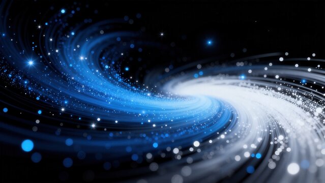 Abstract spiral of glowing particles