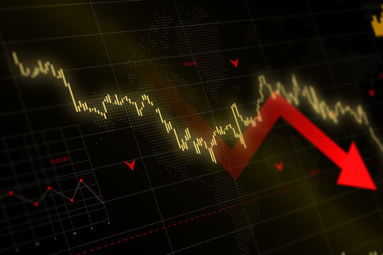 Downward Trend of Gold Stock Market Graph
