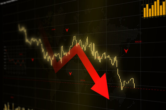 Downward Trend of Gold Stock Market Graph