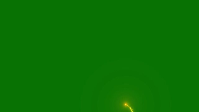 Abstract christmas shooting star with glowing golden glitter tail, sparkling magic dust and twinkling fairy particles, elegant starlight motion graphic on green background 4k