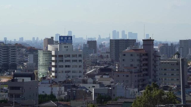 Seto City Skyline With Nagoya Skyscrapers in the Background