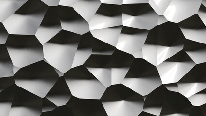 Abstract Metallic Faceted Geometric Surface Background, Futuristic Silver Polygon Texture © Spatial Design