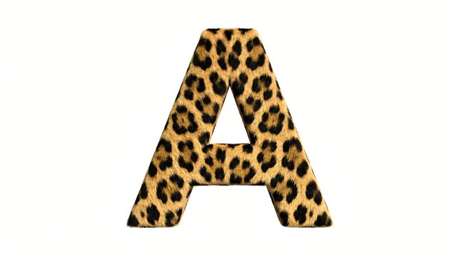 Bold Leopard Print Letter A Minimal Design