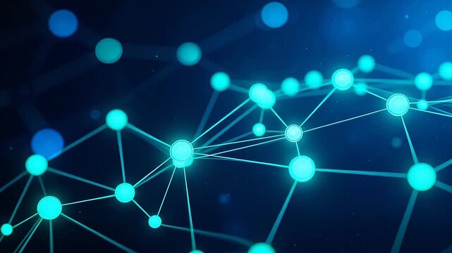 Abstract network of glowing nodes