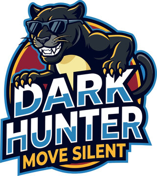 Cool cartoon panther wearing sunglasses in a stylish logo design concept
