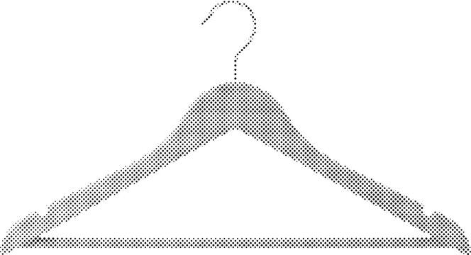 Halftone Clothes Hanger Icon Vector Illustration on White Background