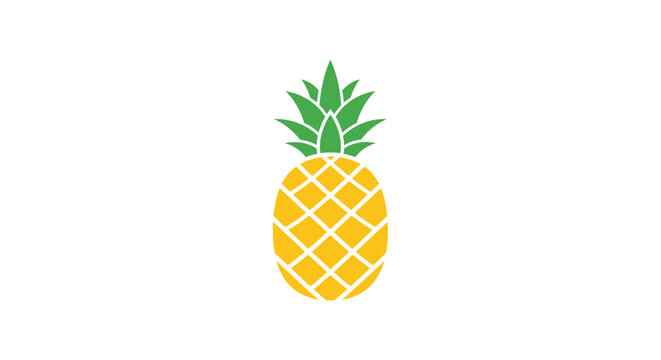 Fresh Pineapple Fruit Isolated.